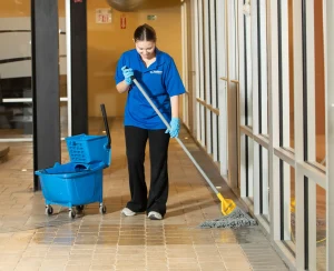 Commercial cleaning service documentation including logs and inspection reports for a Winnipeg business