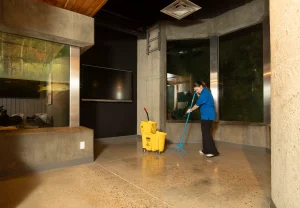 commercial final cleaning inside a Calgary construction project before contractor inspection