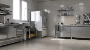 Commercial kitchen cleaning in a Winnipeg restaurant with staff maintaining sanitary food preparation surfaces