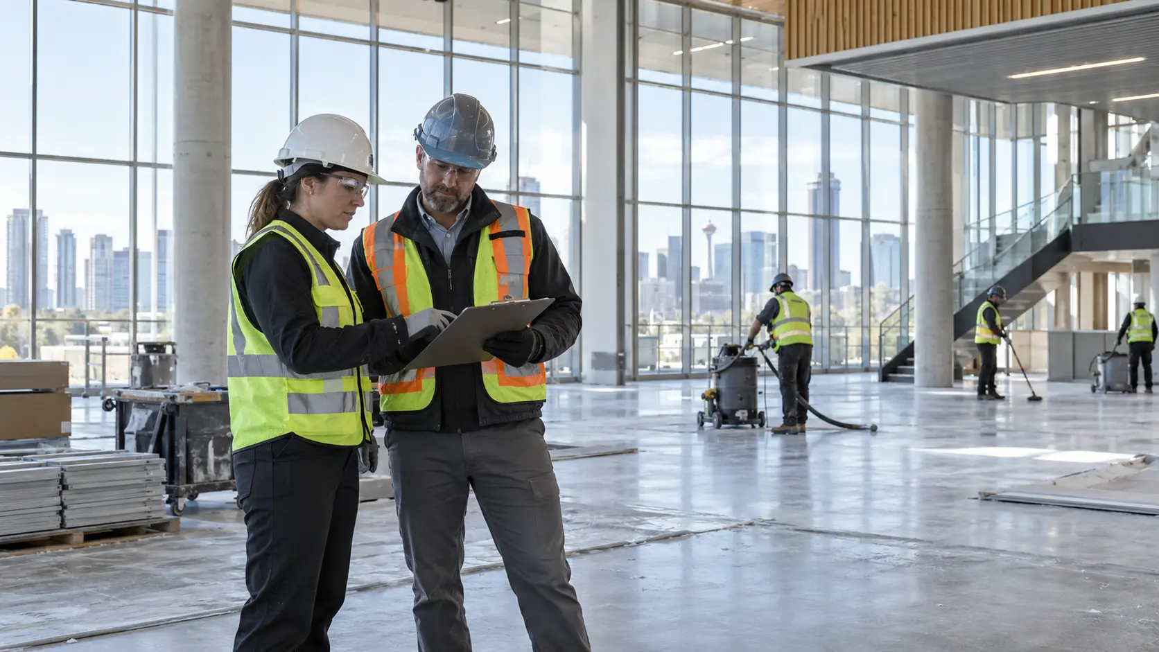 Post-construction cleaning tender review for a large Calgary commercial project
